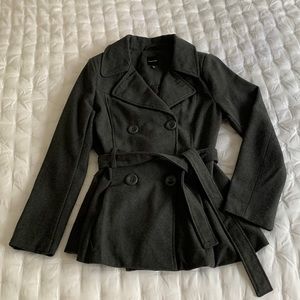 Rampage Winter Jacket Coat Double Breasted Charcoal Grey